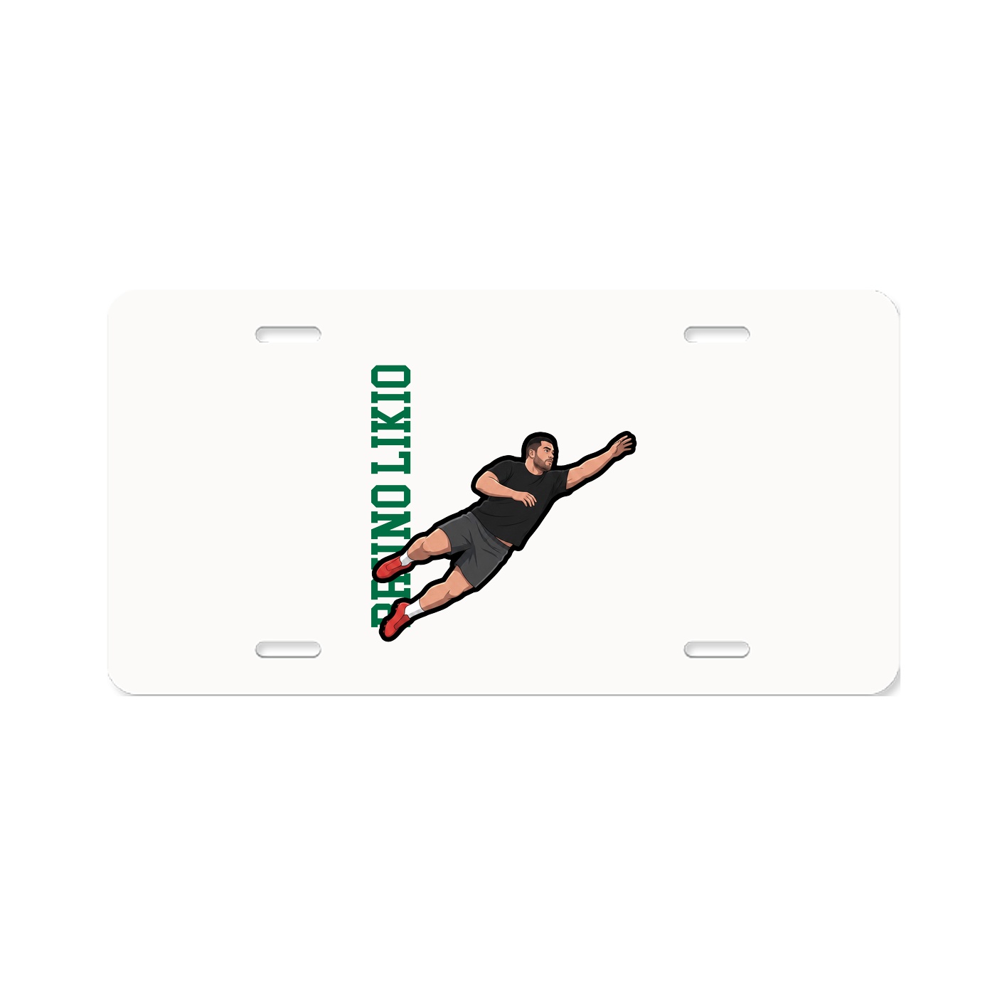 License Plate — Name Vertical in Classic