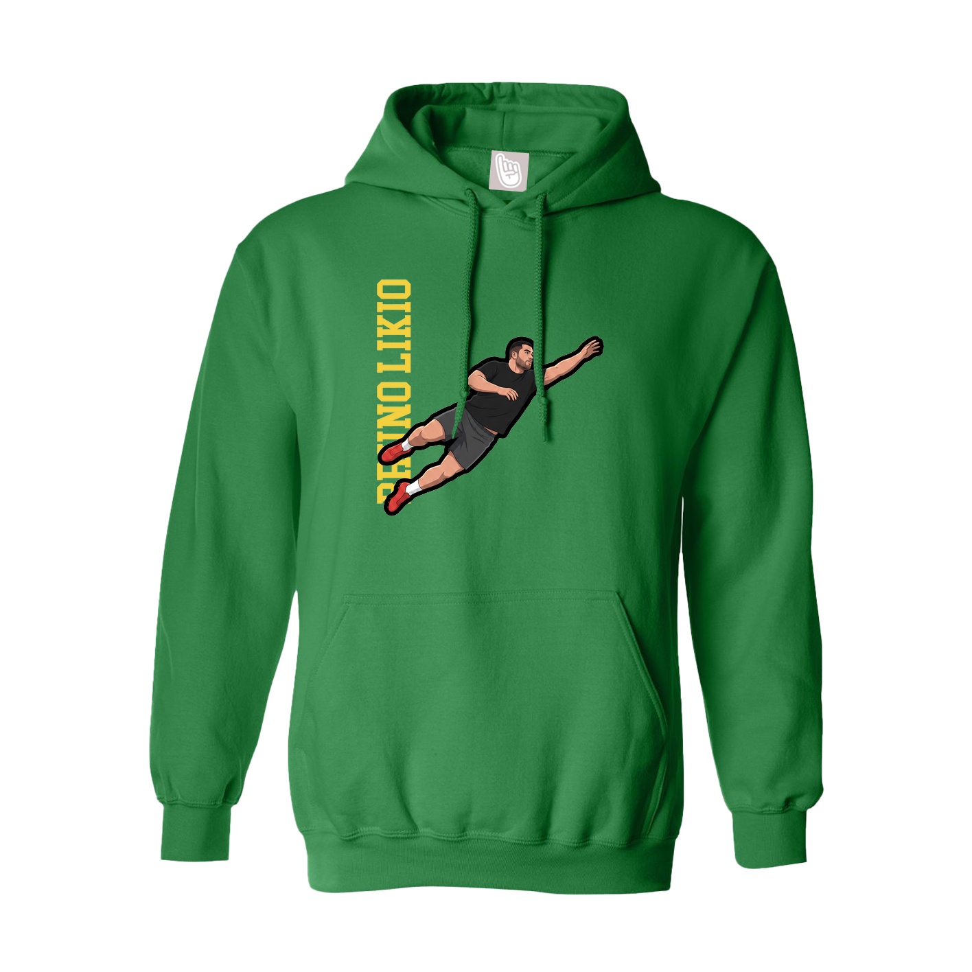 Hoodie — Name Vertical in Green