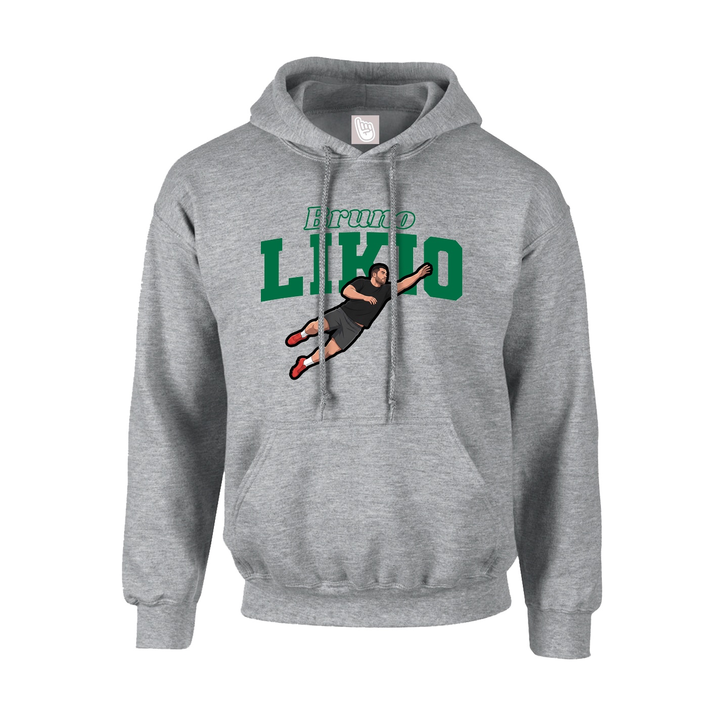 Youth Hoodie — Name Arch in Grey