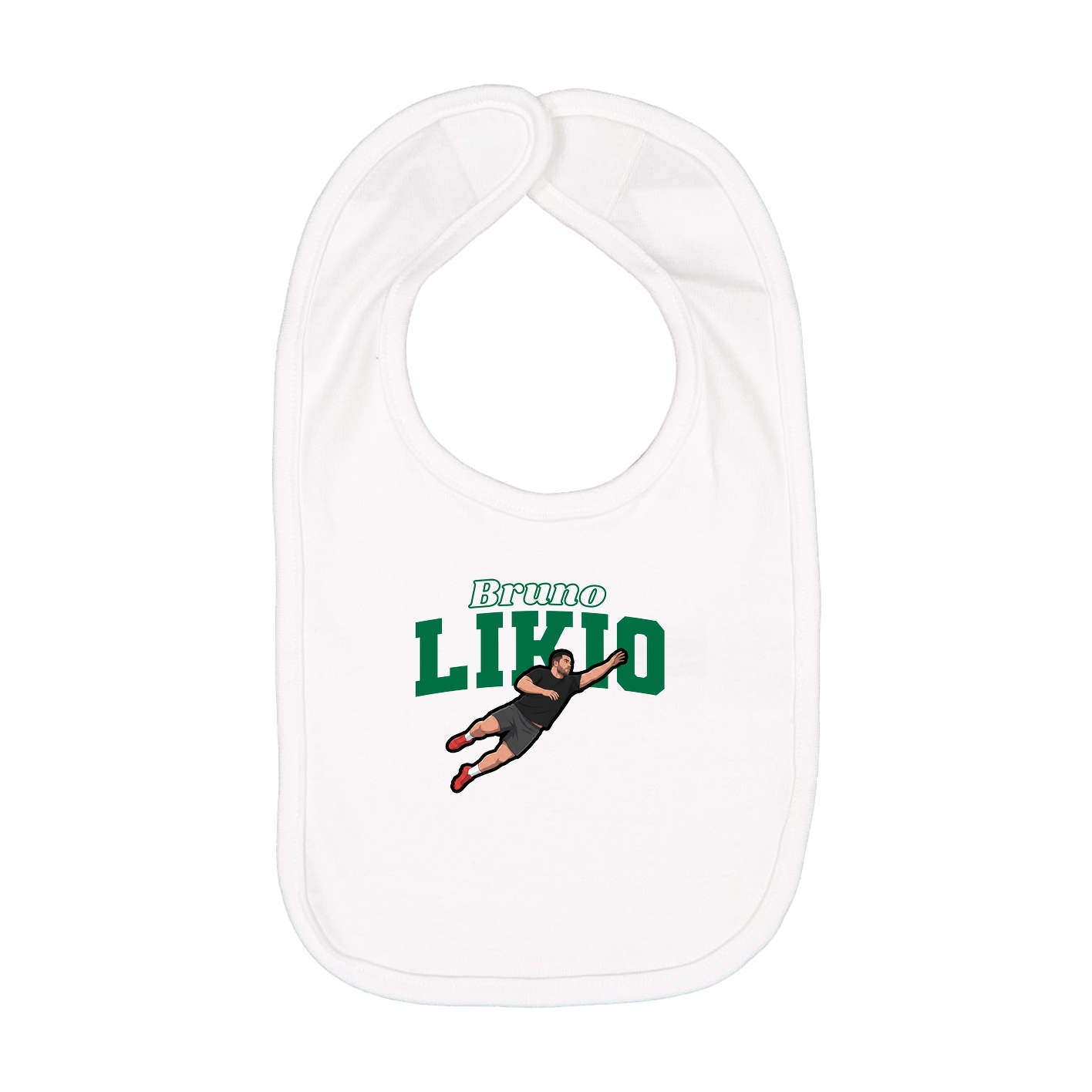 Infant Bib — Name Arch in White