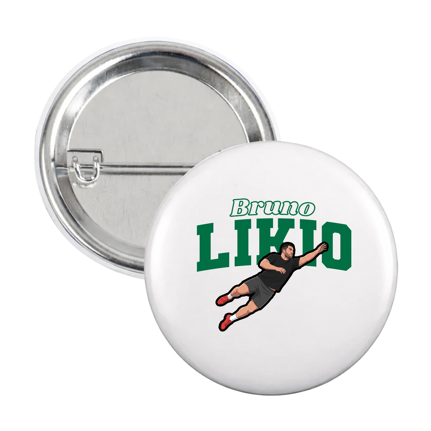 Game Day Button — Name Arch in White