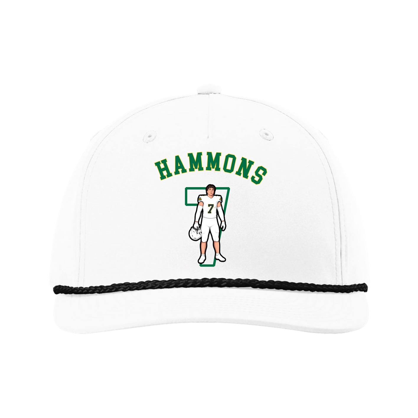 Five-Panel Classic Rope Cap — Shirsey Arch in White