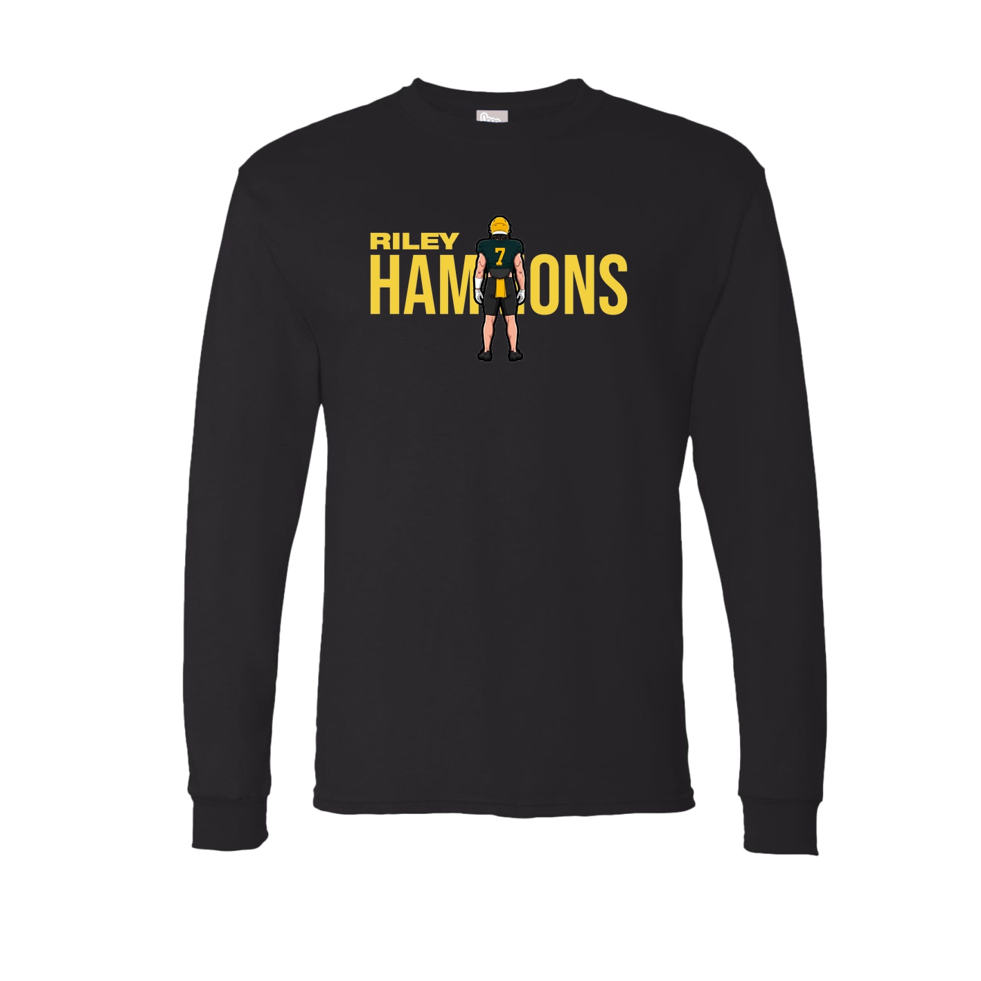 Long Sleeve Tee — Player Name in Black