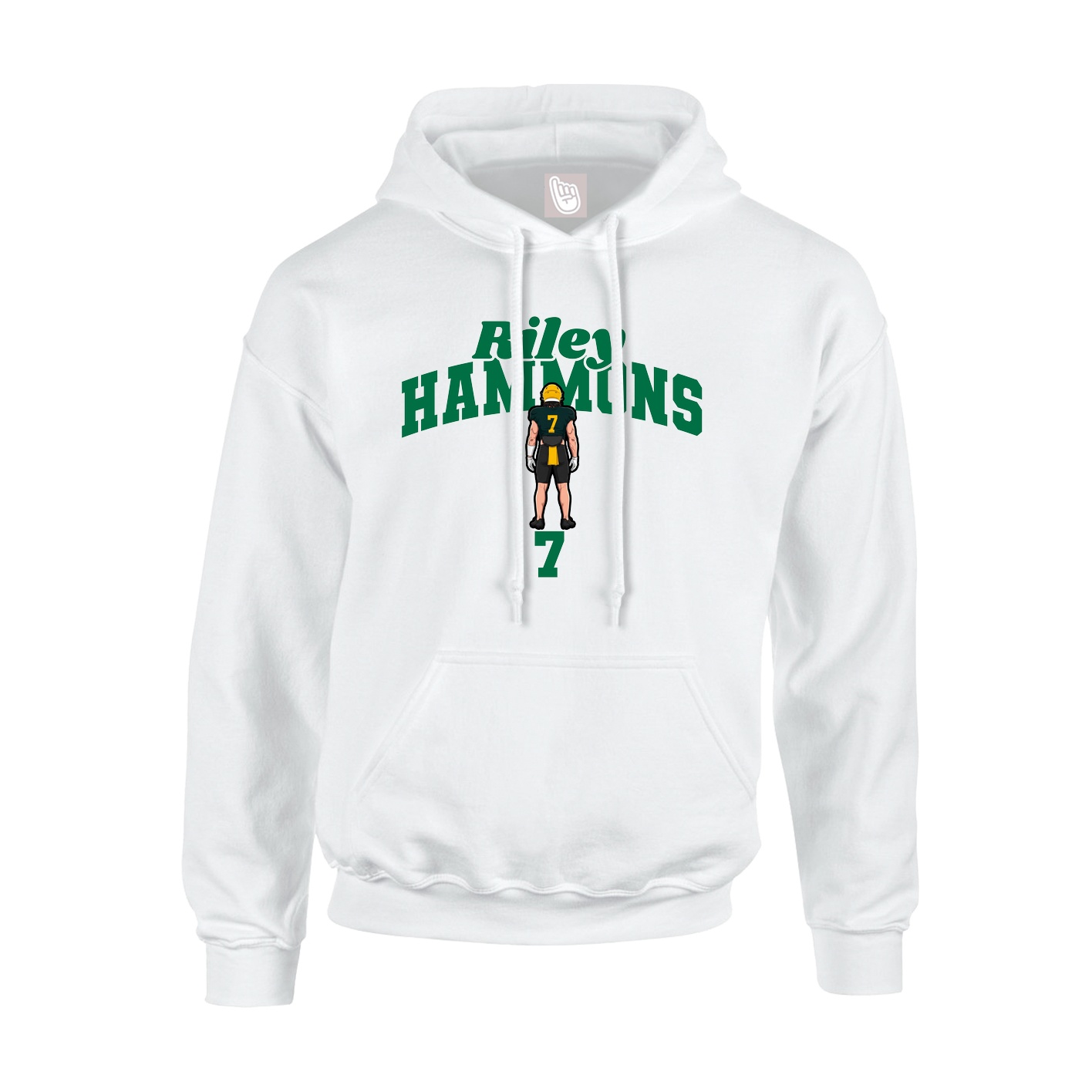 Youth Hoodie — Signature Arch in White
