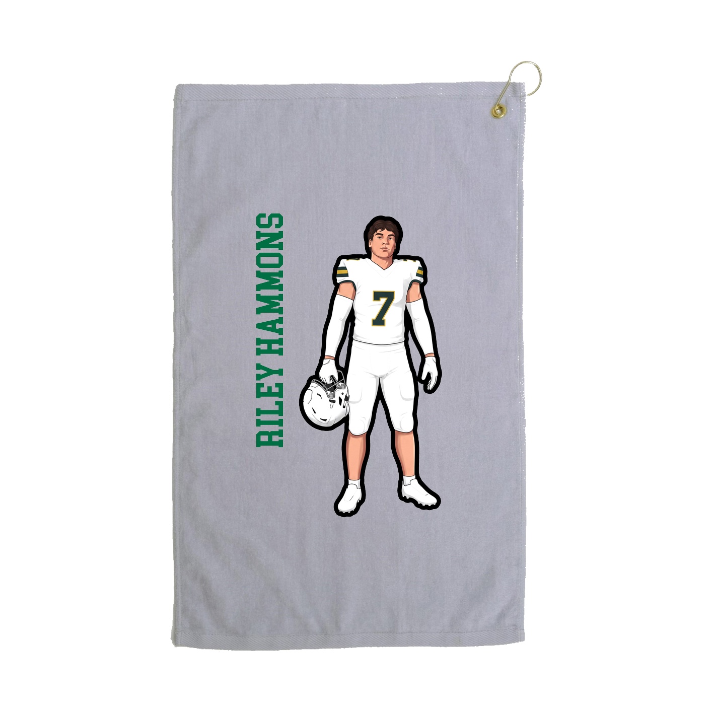 Golf Towel — Name Vertical in Grey