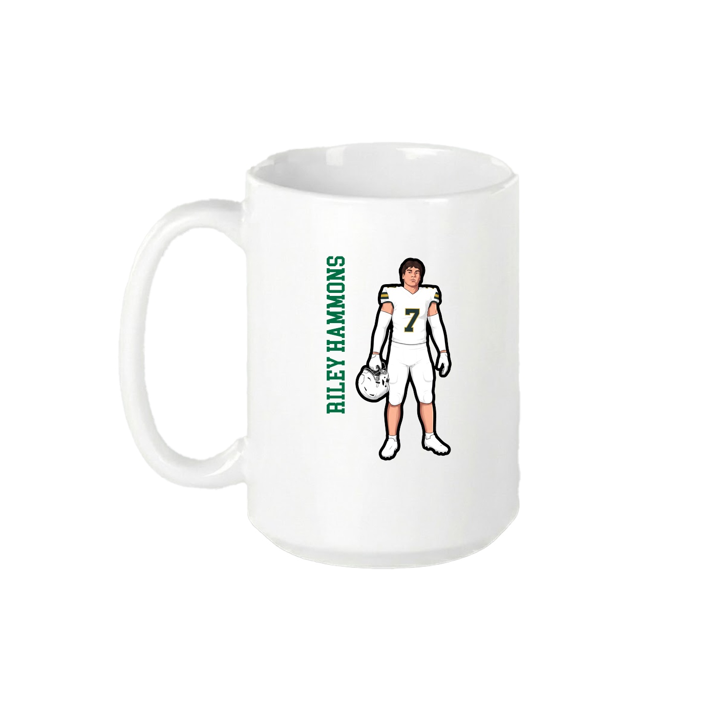 15oz Coffee Mug — Name Vertical in White
