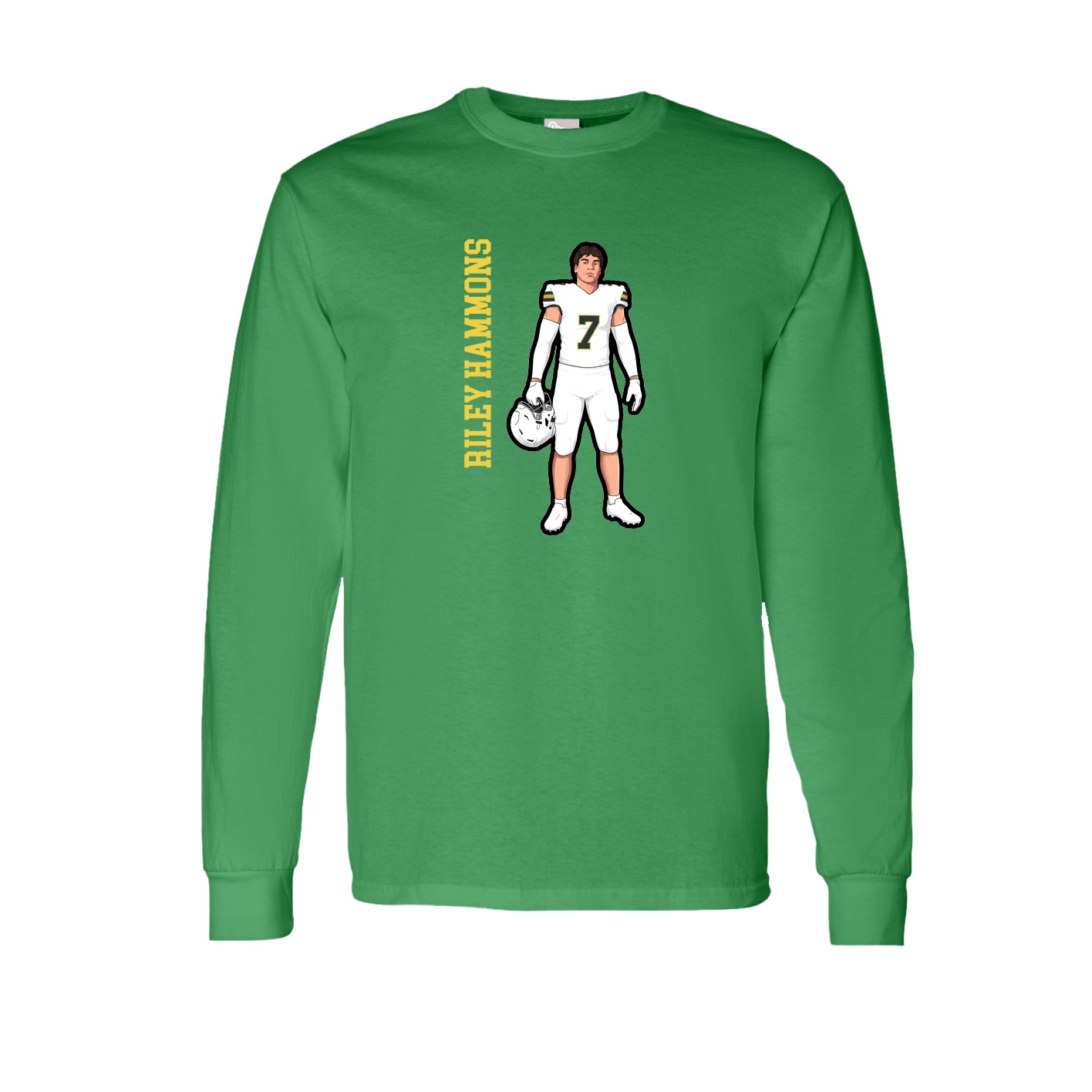 Long Sleeve Tee — Name Vertical in Green