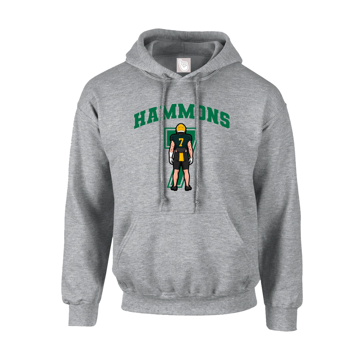 Hoodie — Number in Grey