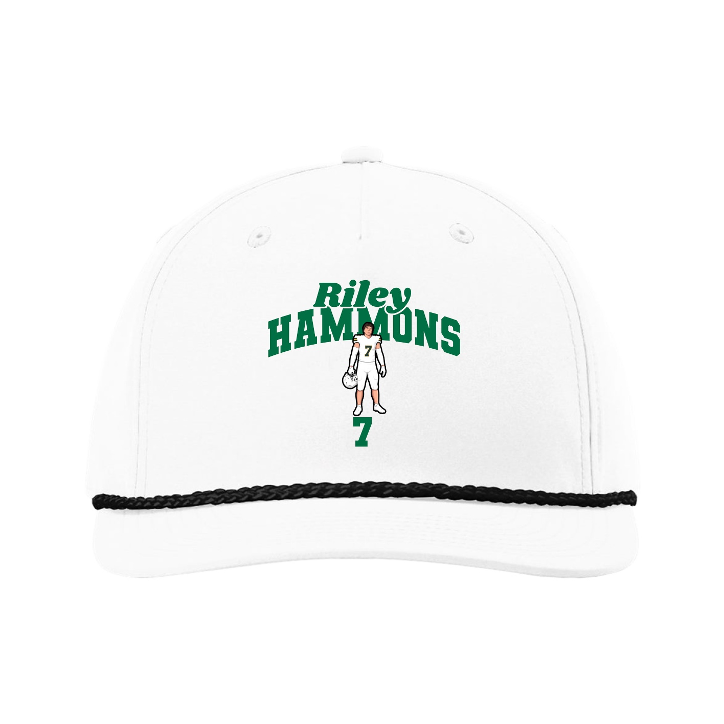 Five-Panel Classic Rope Cap — Signature Arch in White