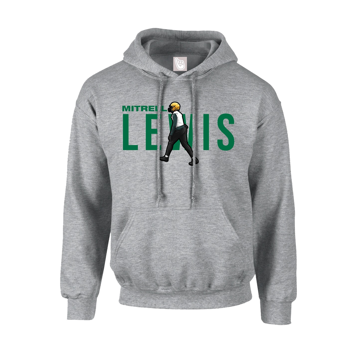 Hoodie — Player Name in Grey