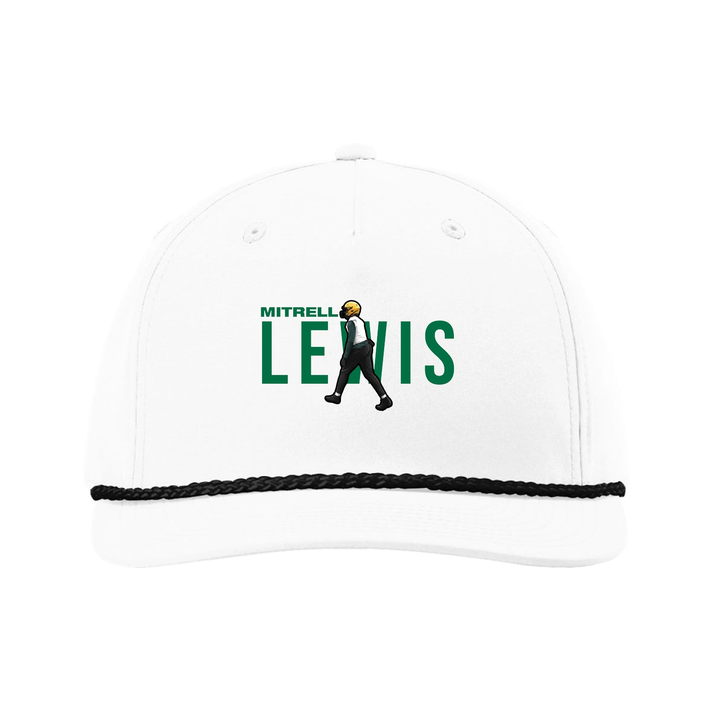 Five-Panel Classic Rope Cap — Player Name in White