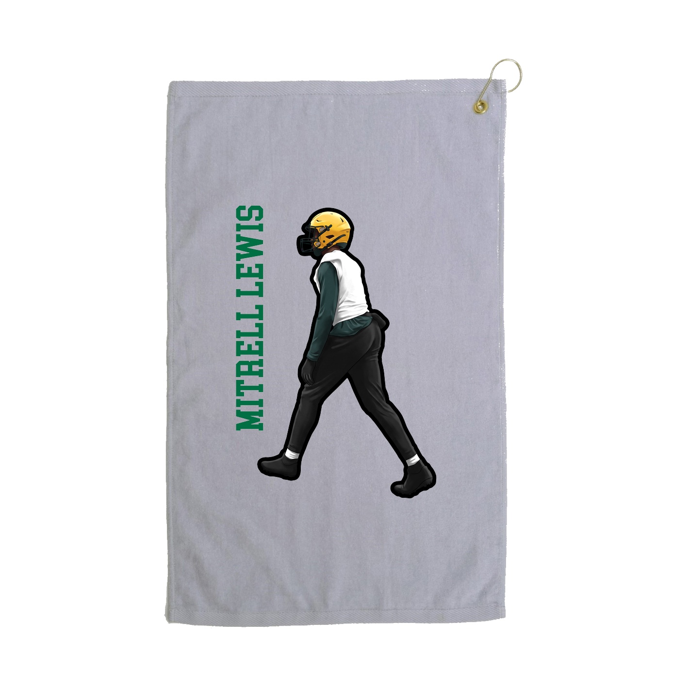 Golf Towel — Name Vertical in Grey