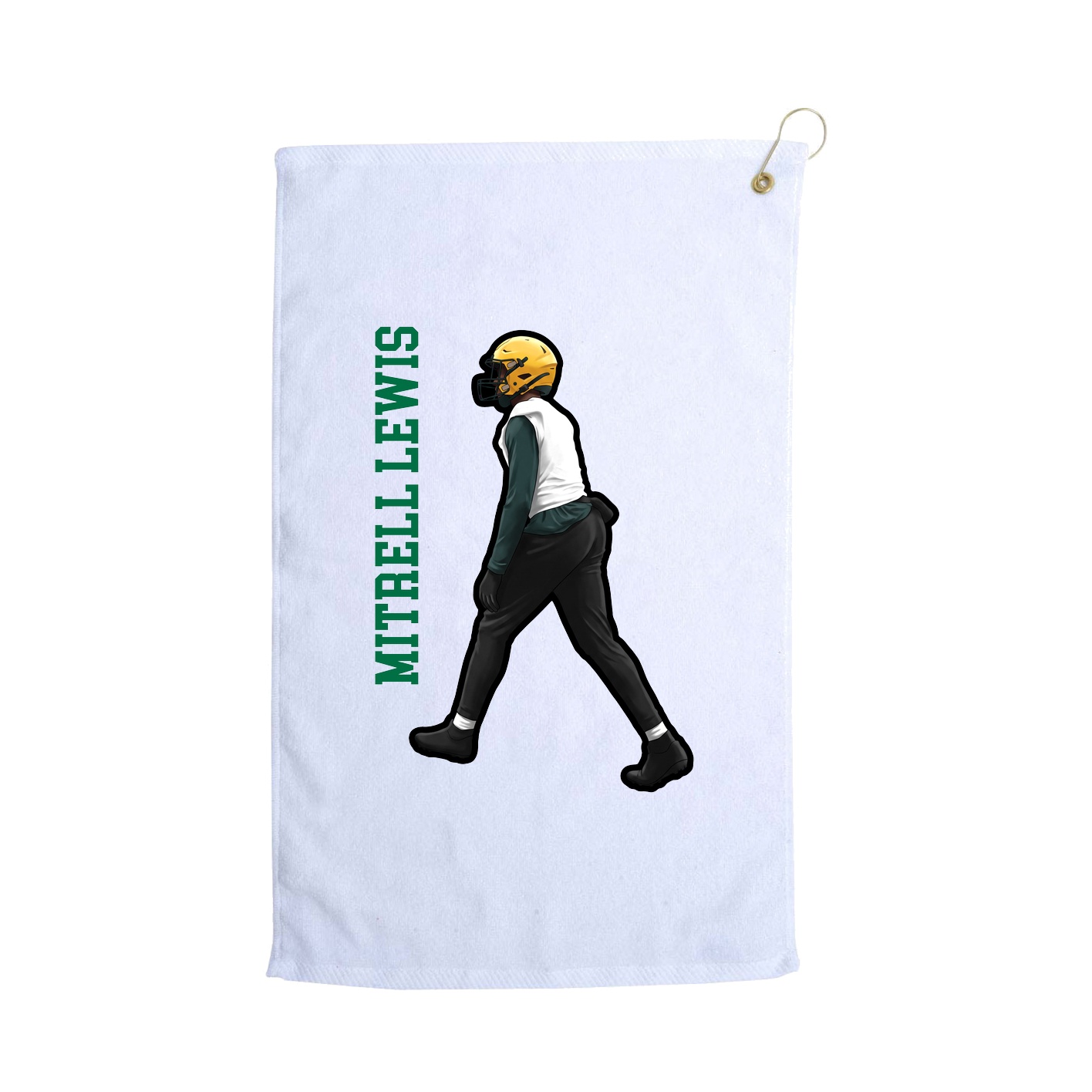 Golf Towel — Name Vertical in White