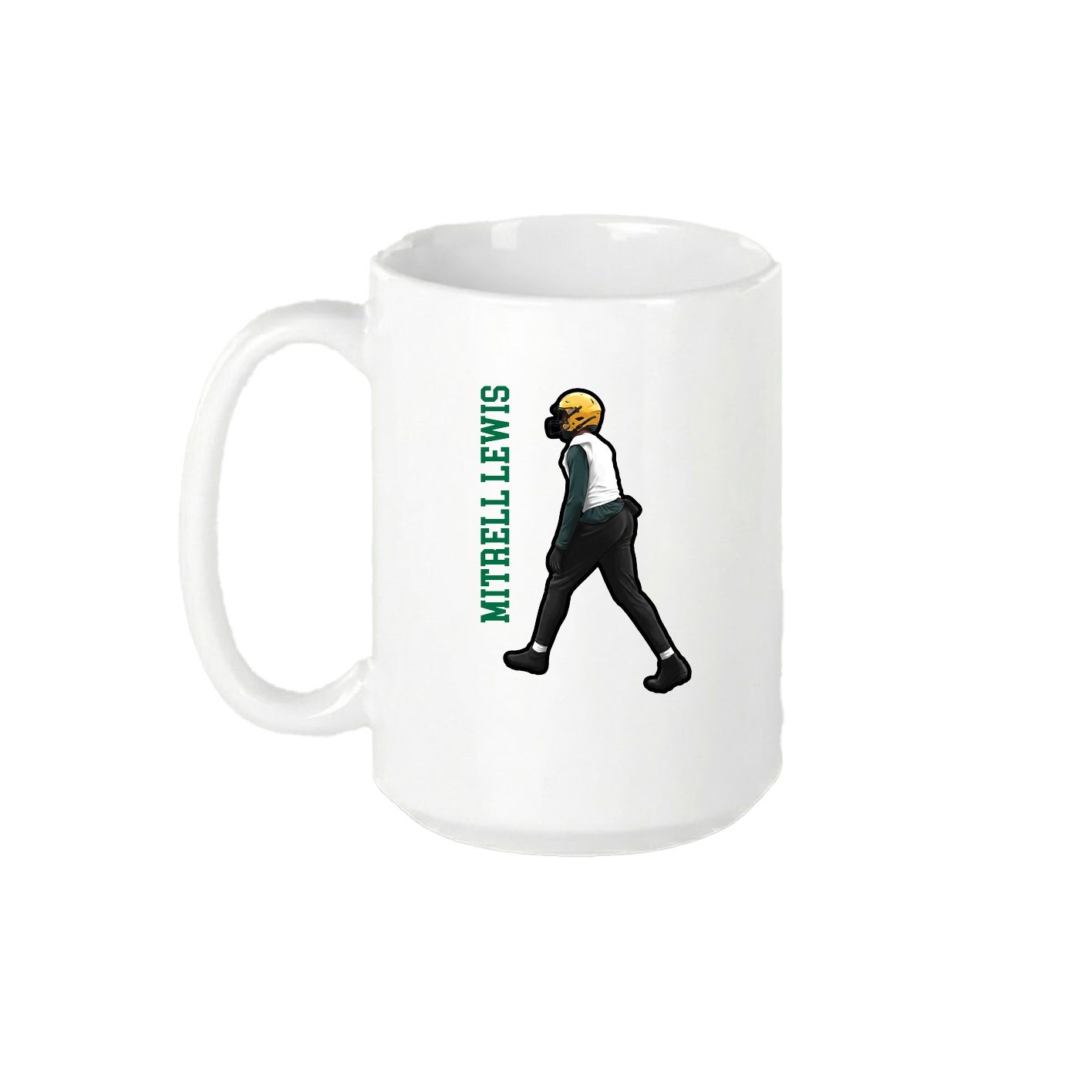 15oz Coffee Mug — Name Vertical in White