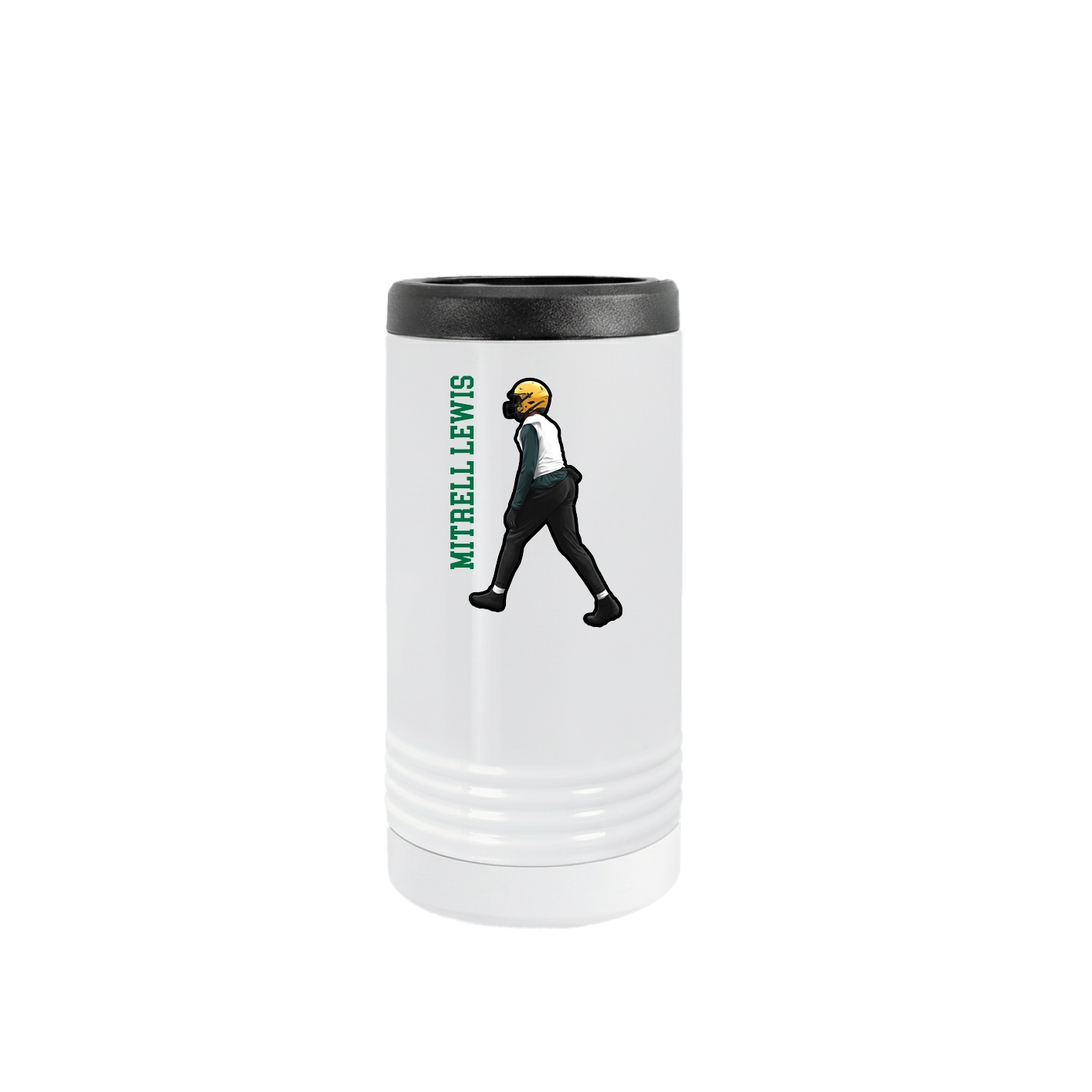 Slim Beverage Holder — Name Vertical in White