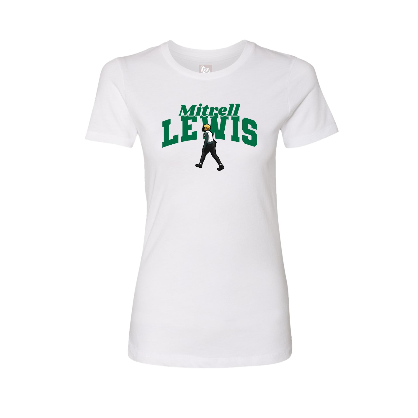 Fitted Women's Tee — Signature Arch in White