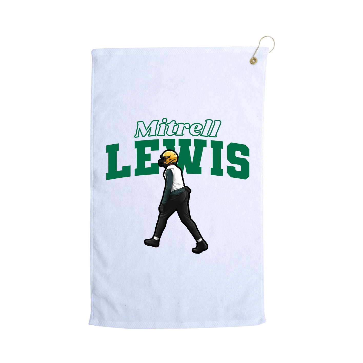 Golf Towel — Name Arch in White
