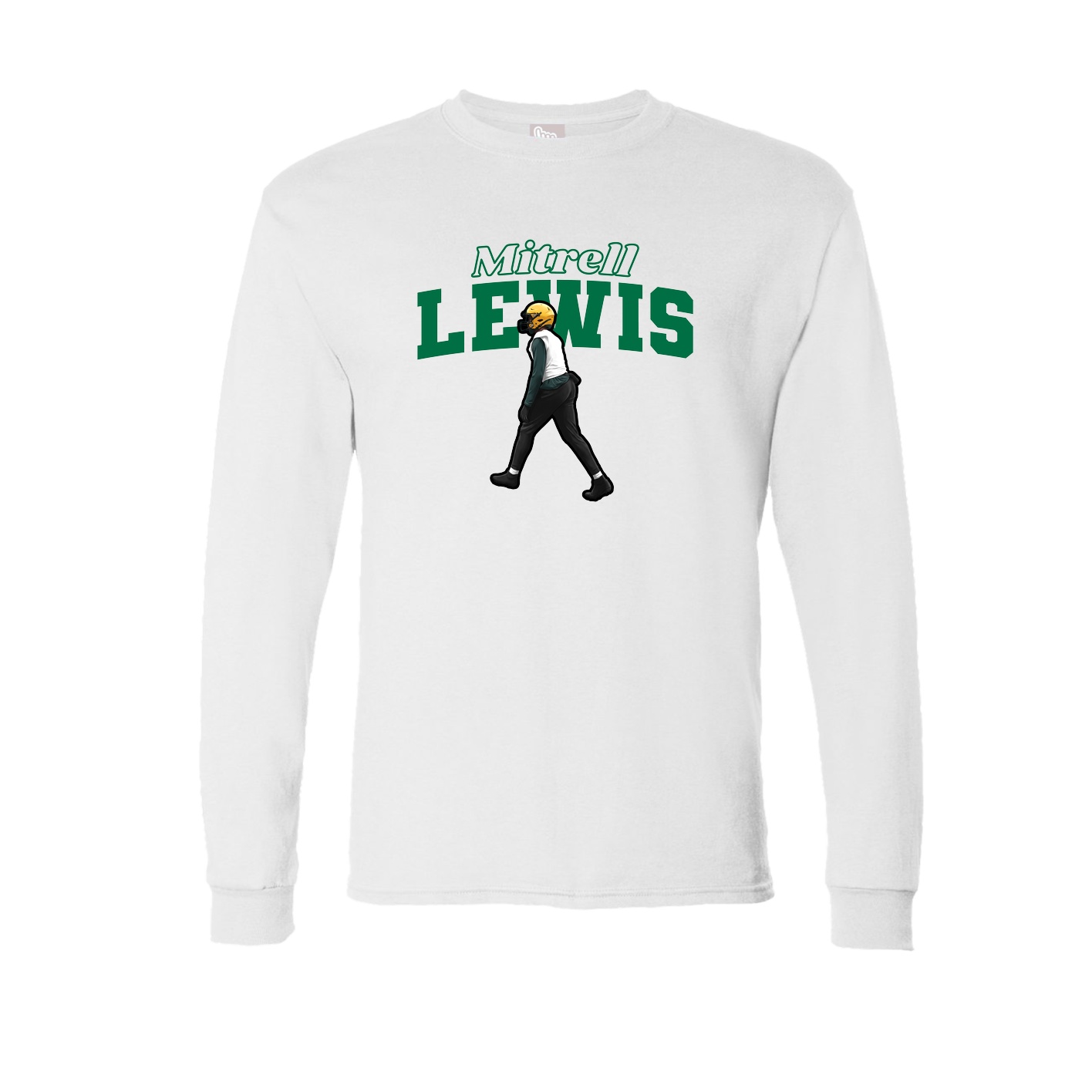 Long Sleeve Tee — Name Arch in White