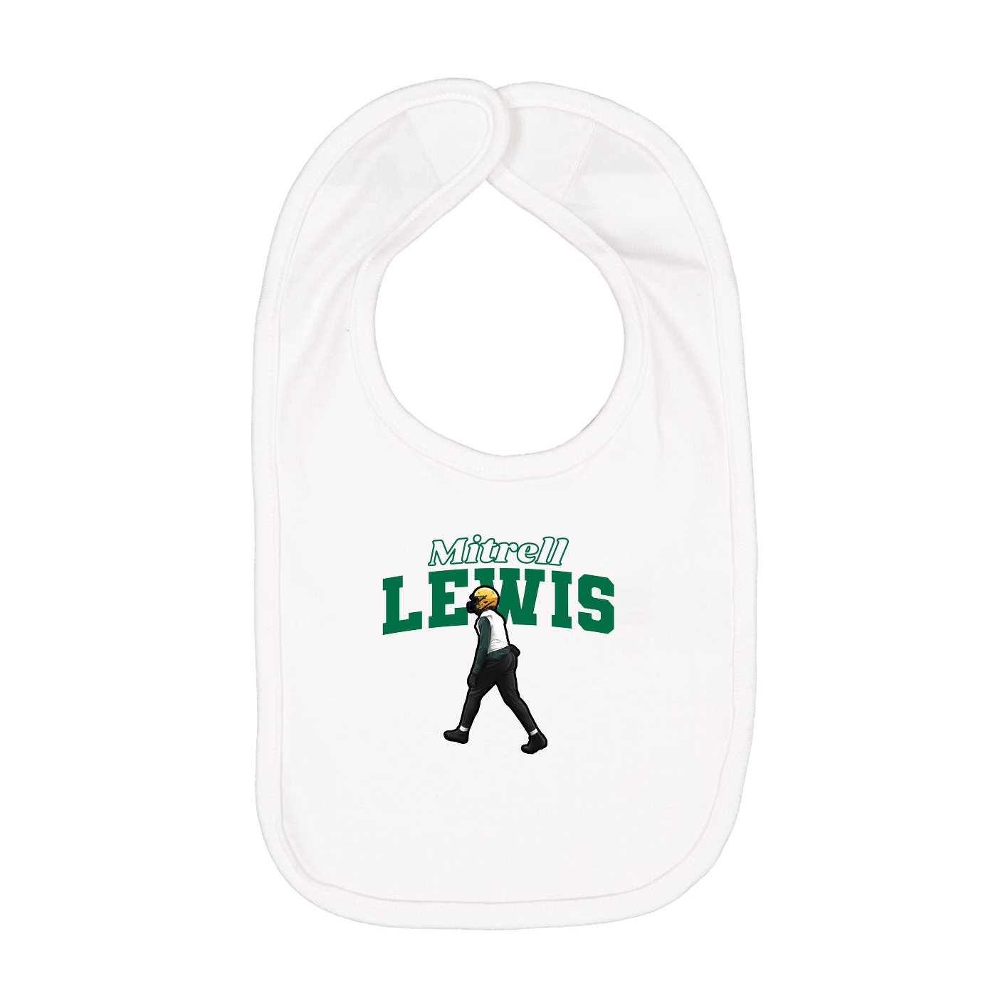 Infant Bib — Name Arch in White