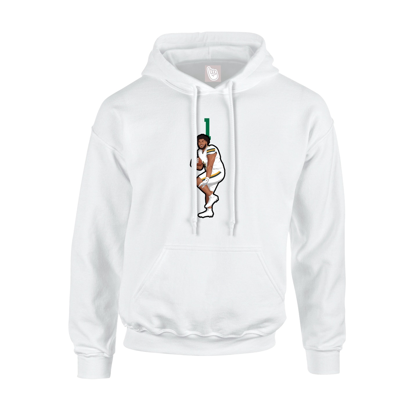 Youth Hoodie — Number Top in White