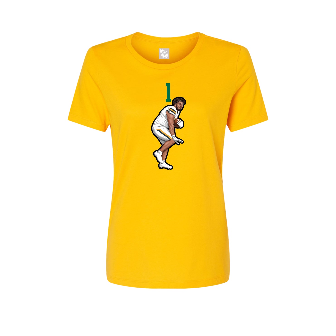 Fitted Women's Tee — Number Top in Gold