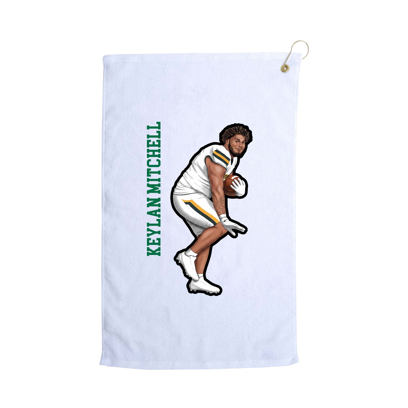 Golf Towel — Name Vertical in White