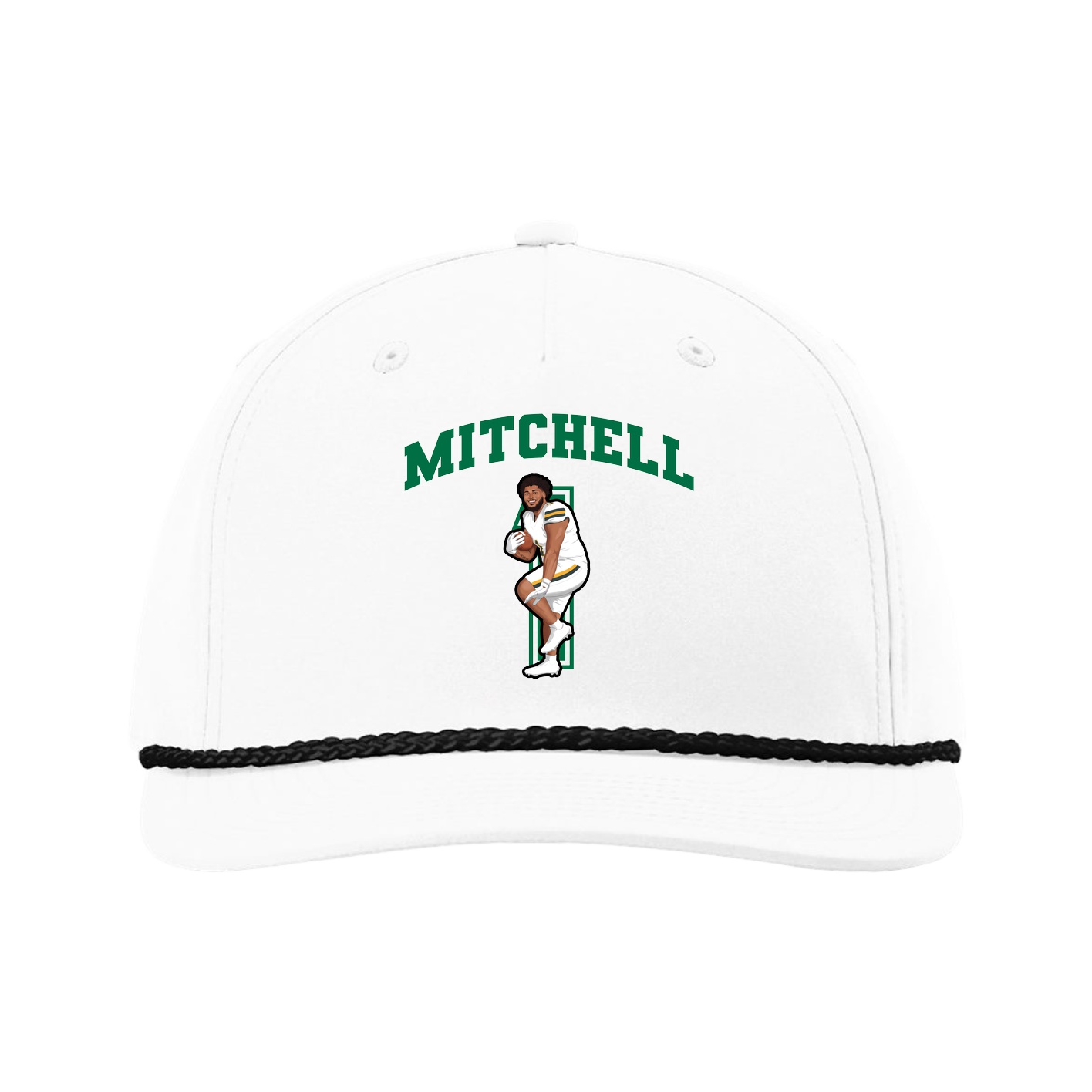 Five-Panel Classic Rope Cap — Number in White