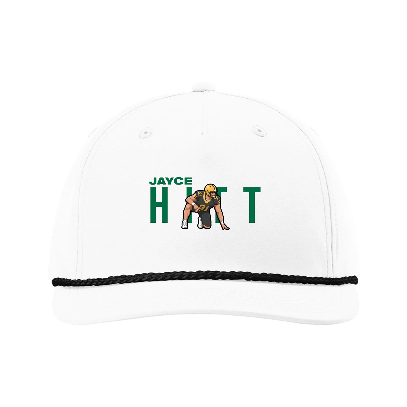Five-Panel Classic Rope Cap — Player Name in White