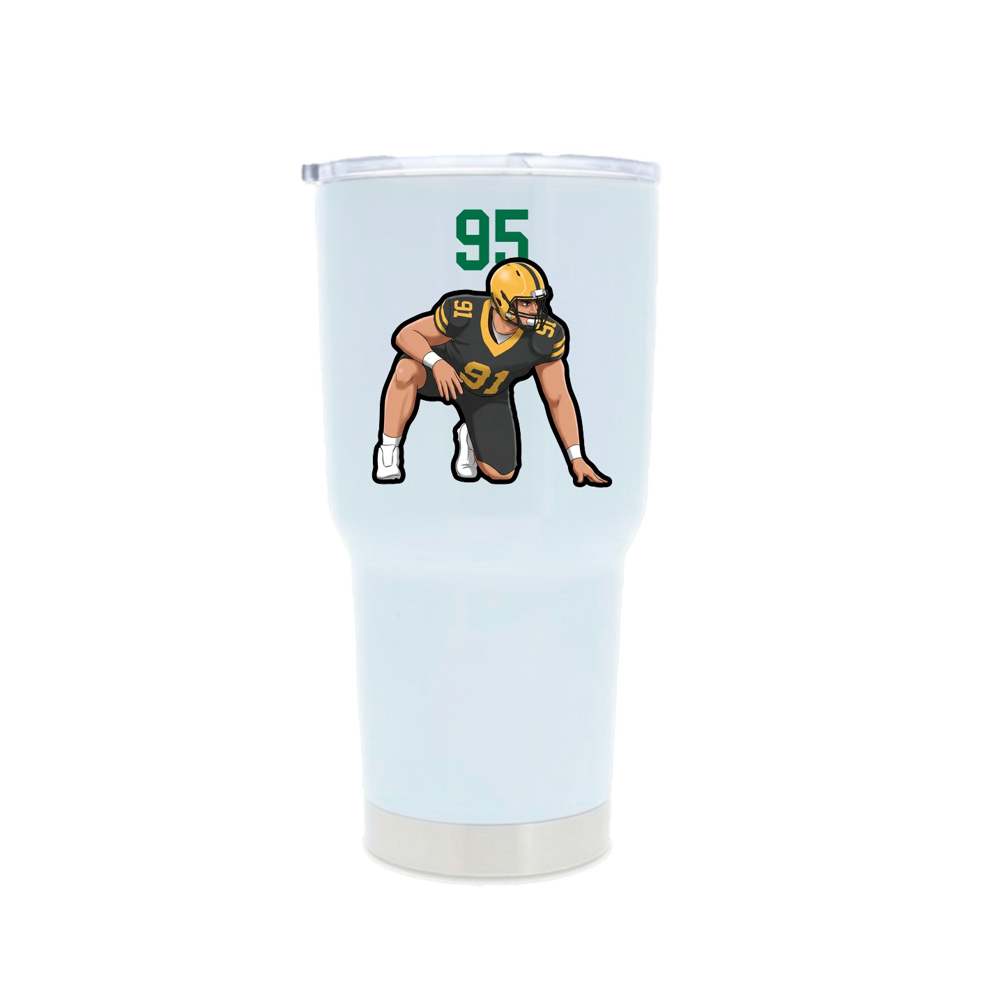 30oz Stainless Steel Tumbler — Number Top in White
