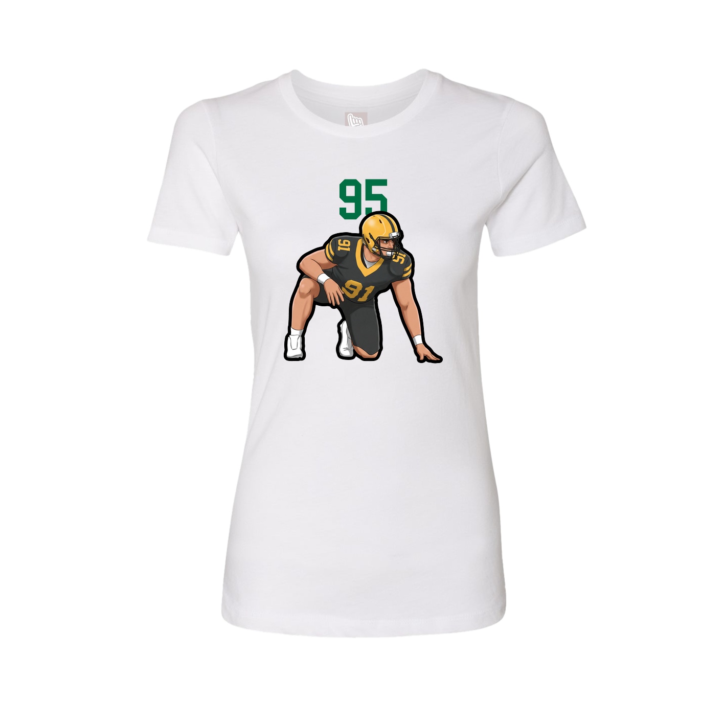 Fitted Women's Tee — Number Top in White