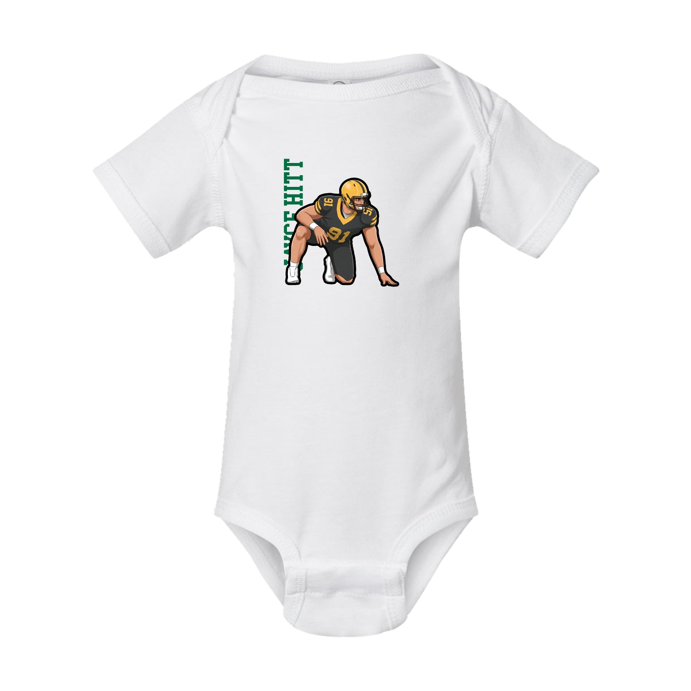 Baby Onesie — Name Vertical in White