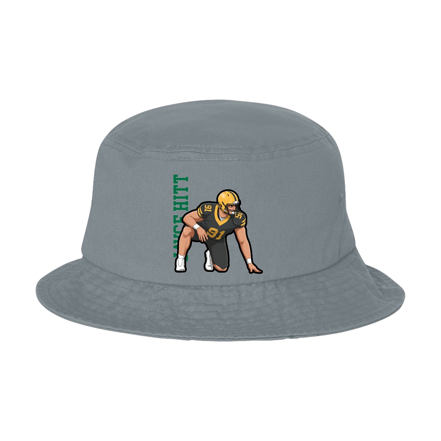 Bucket Cap — Name Vertical in Grey