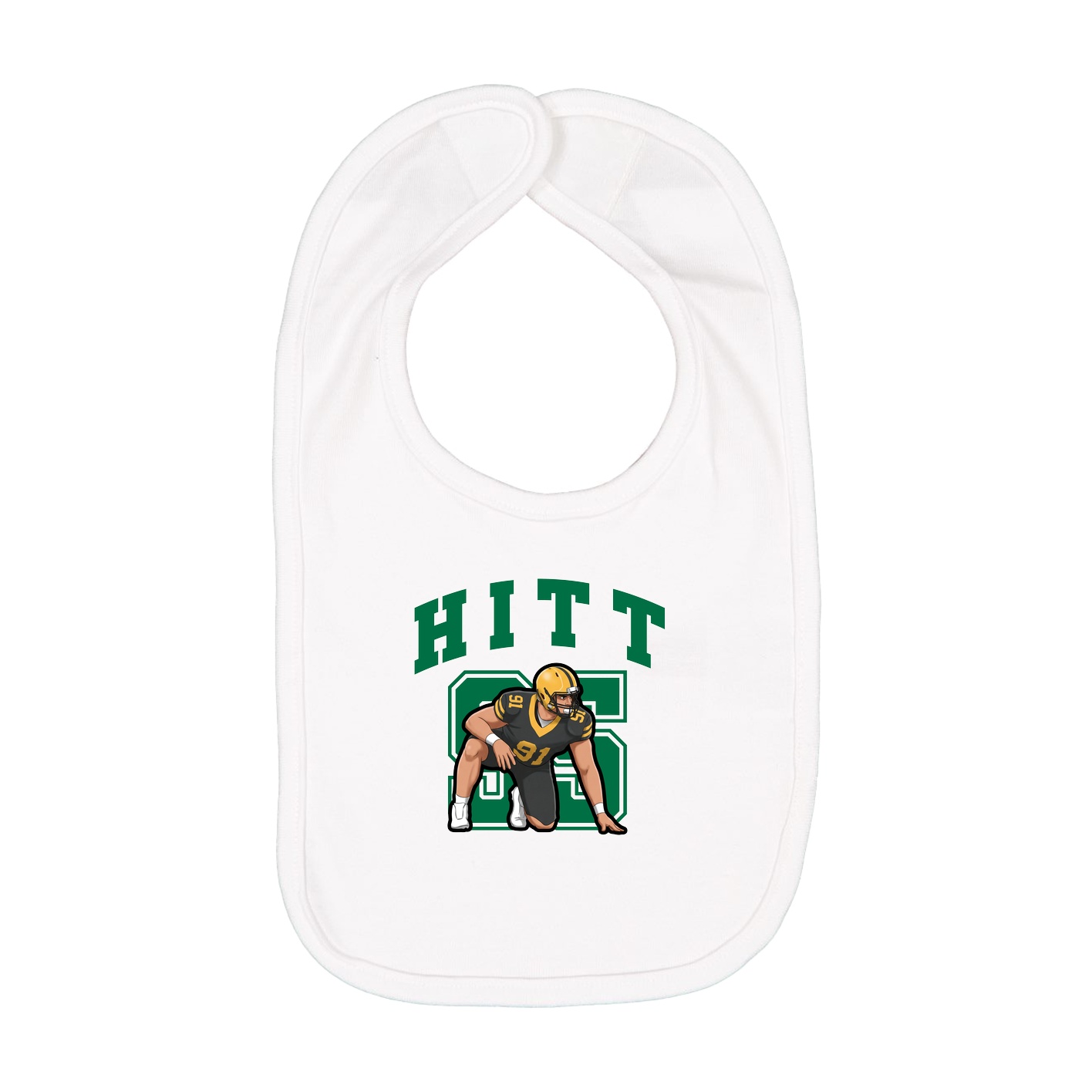Infant Bib — Number in White