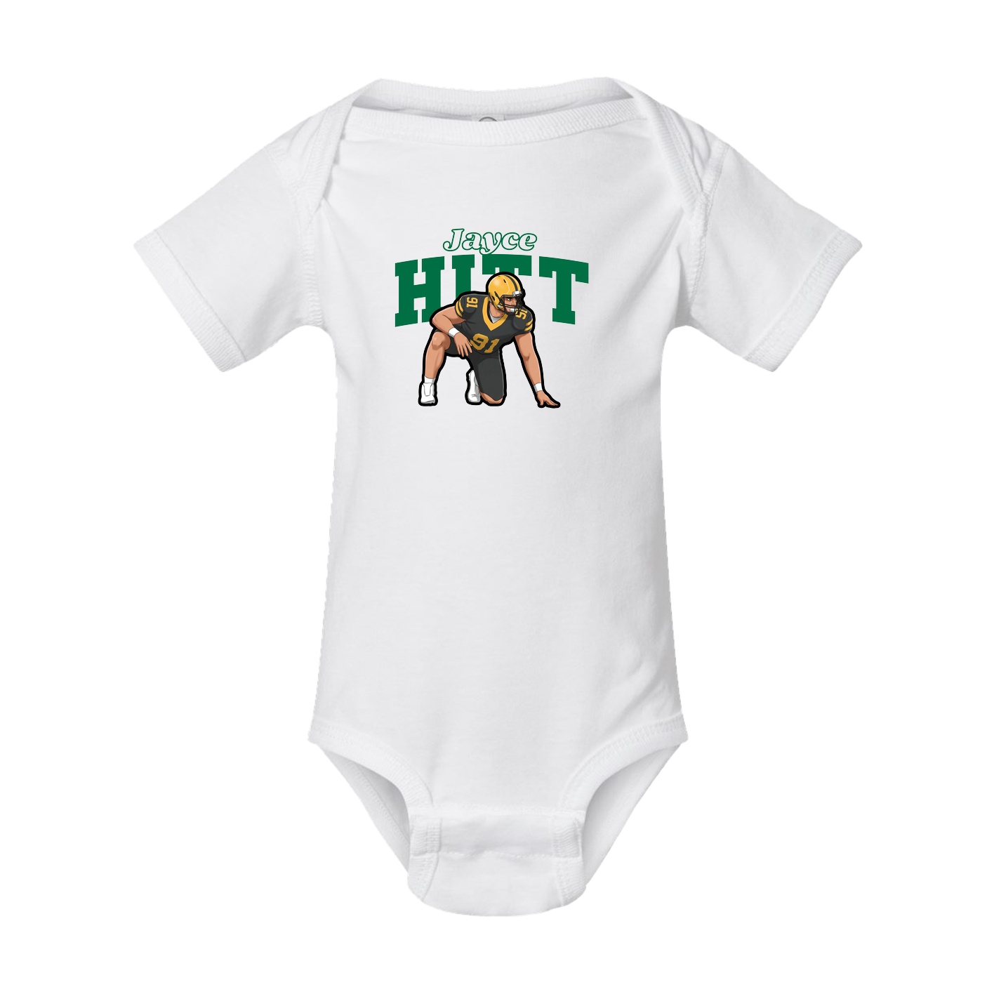 Baby Onesie — Name Arch in White