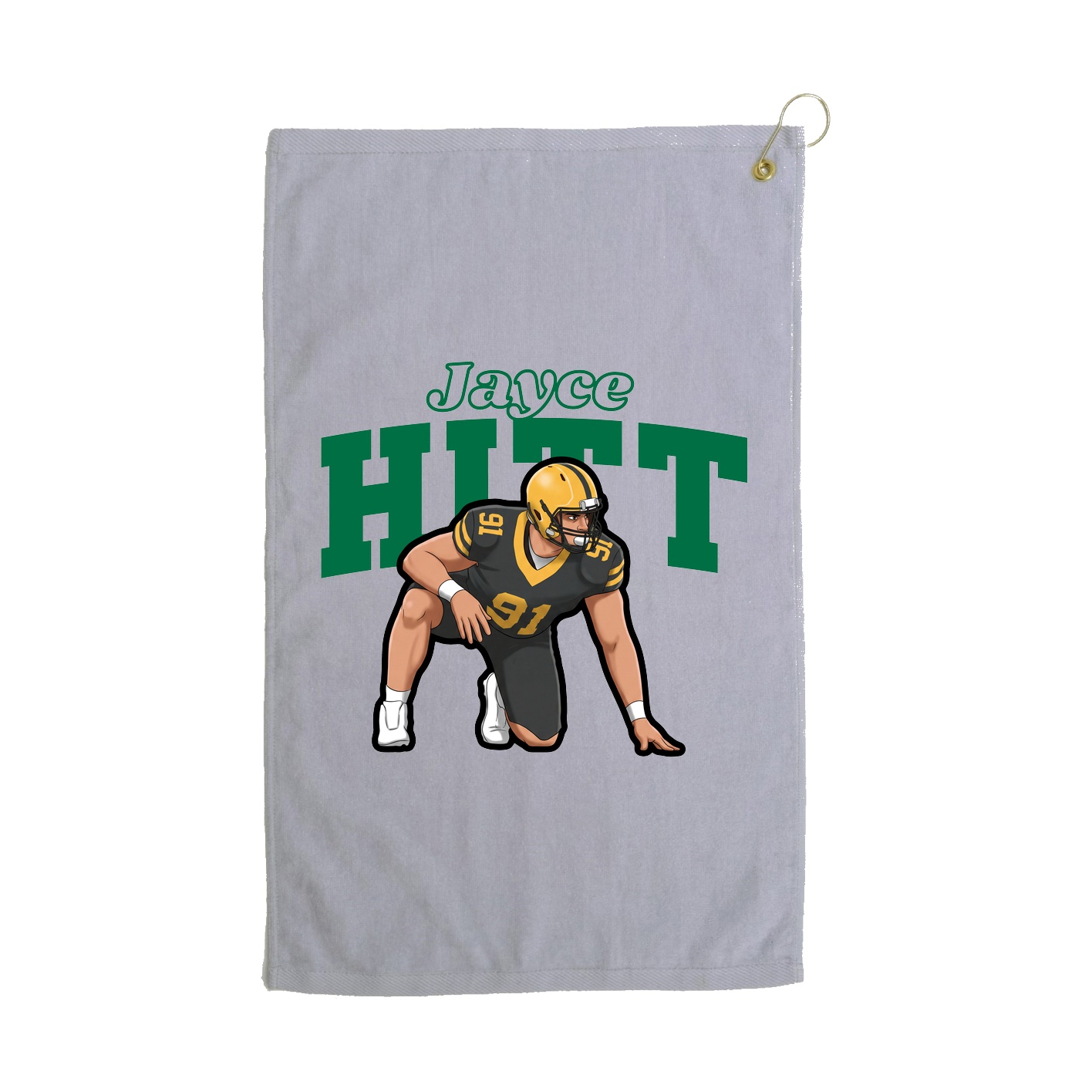 Golf Towel — Name Arch in Grey