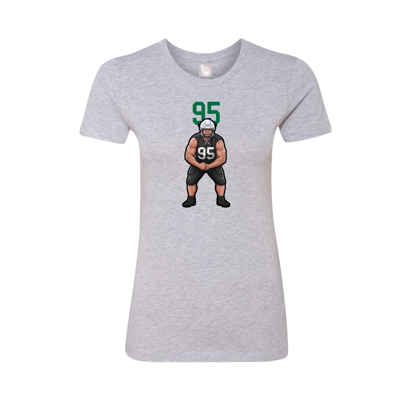 Fitted Women's Tee — Number Top in Grey