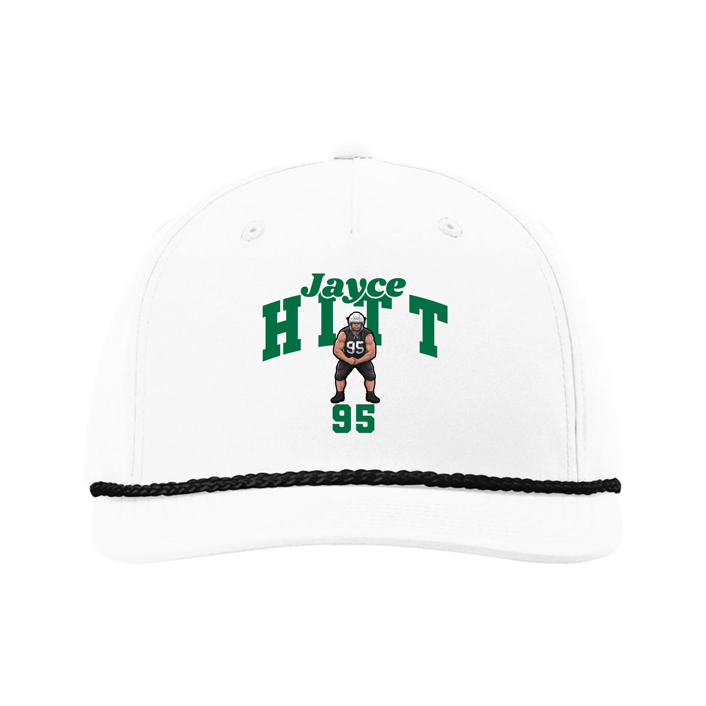Five-Panel Classic Rope Cap — Signature Arch in White