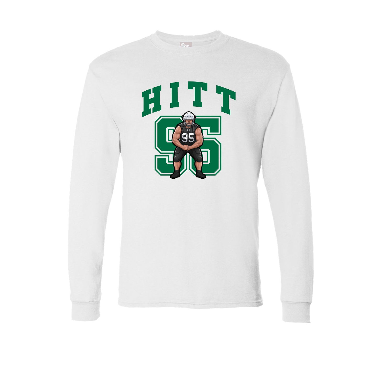 Long Sleeve Tee — Number in White