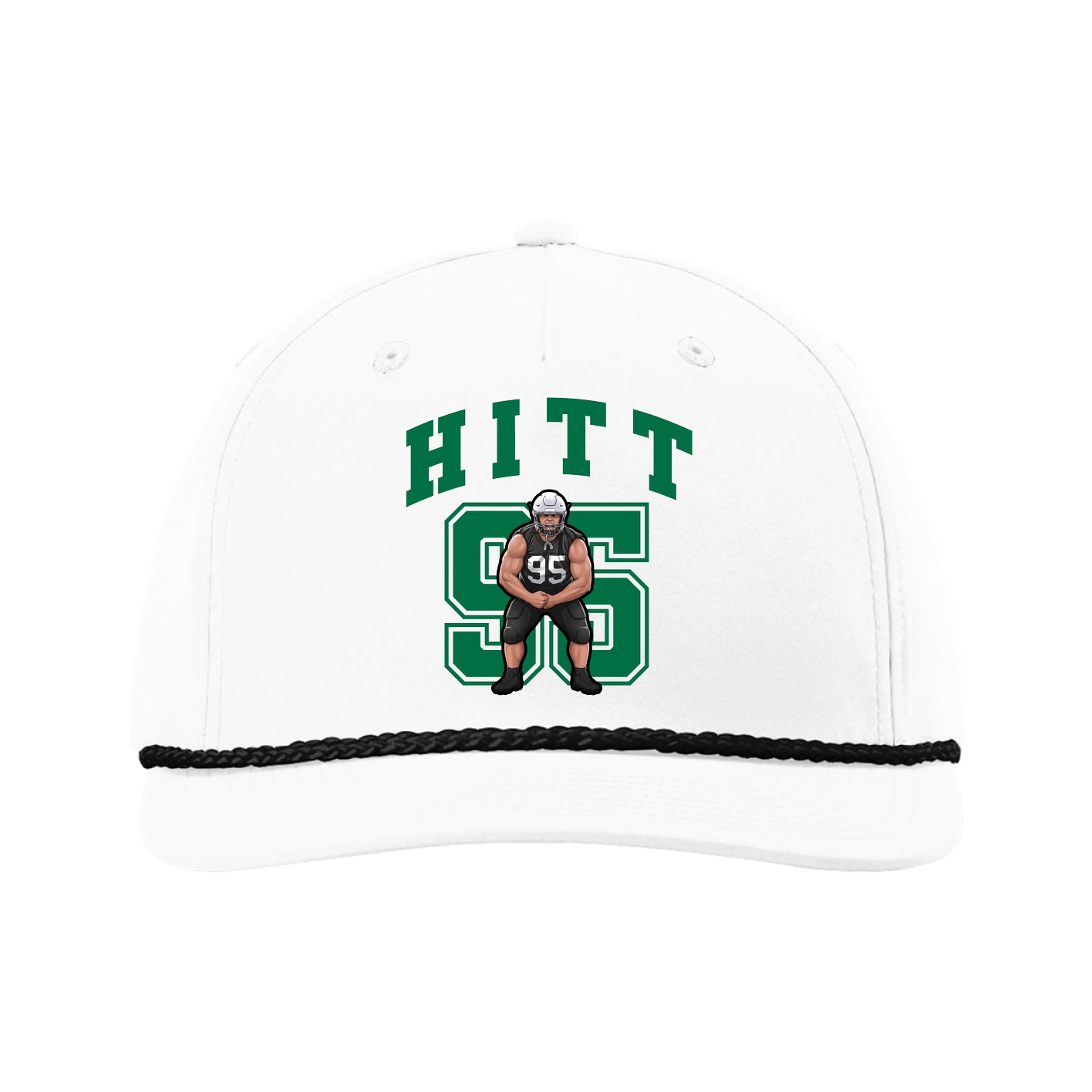 Five-Panel Classic Rope Cap — Number in White