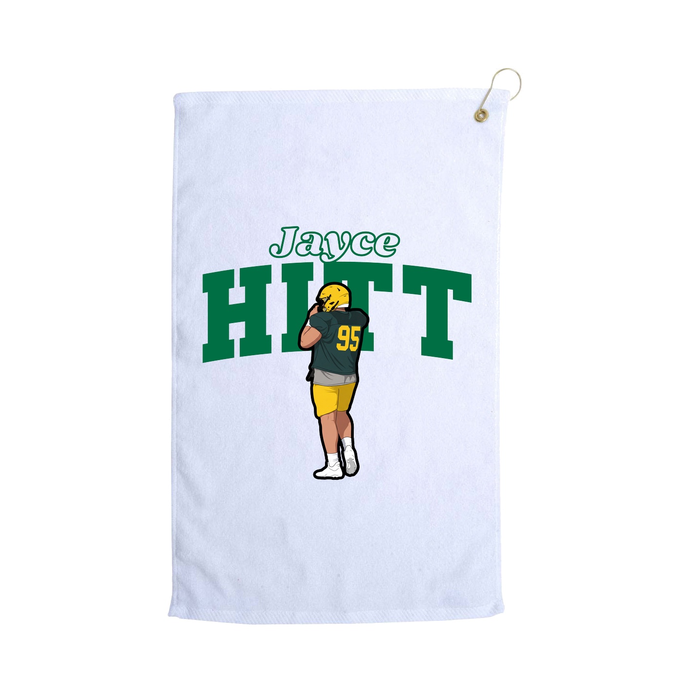 Golf Towel — Name Arch in White
