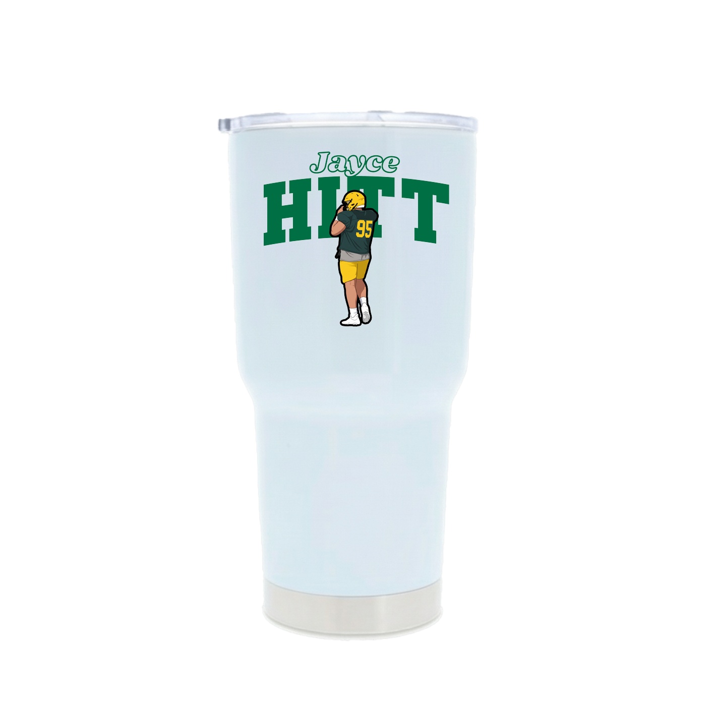 30oz Stainless Steel Tumbler — Name Arch in White