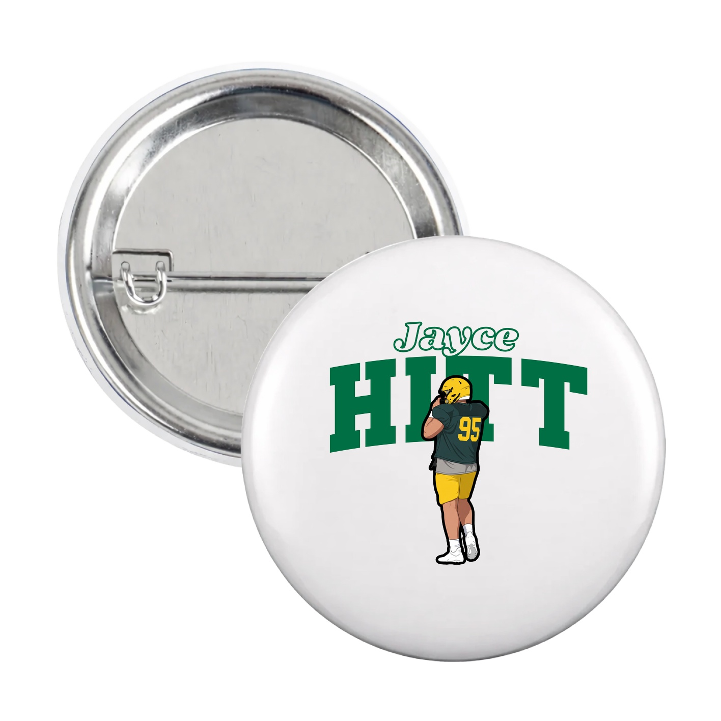 Game Day Button — Name Arch in White