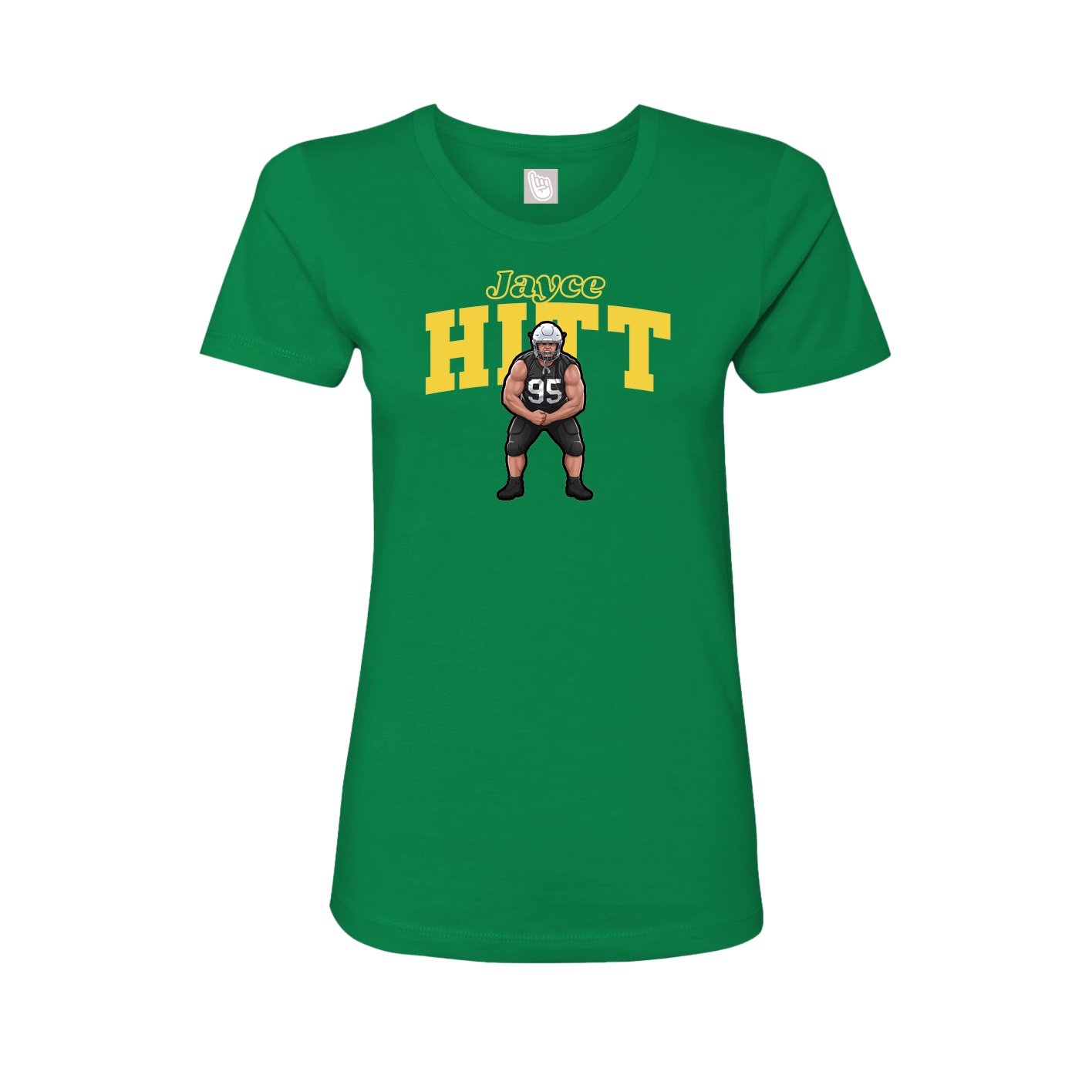 Fitted Women's Tee — Name Arch in Green