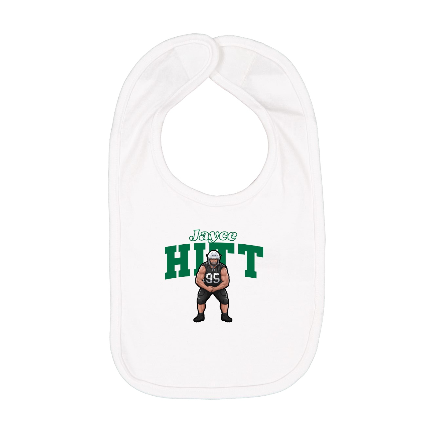 Infant Bib — Name Arch in White
