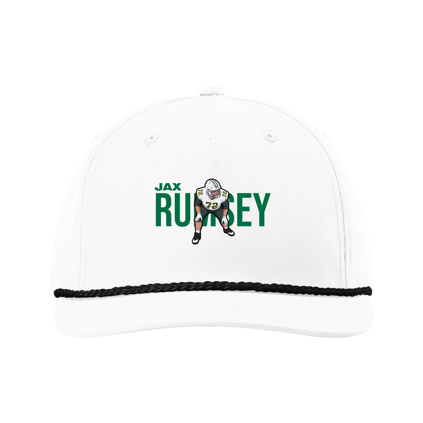 Five-Panel Classic Rope Cap — Player Name in White