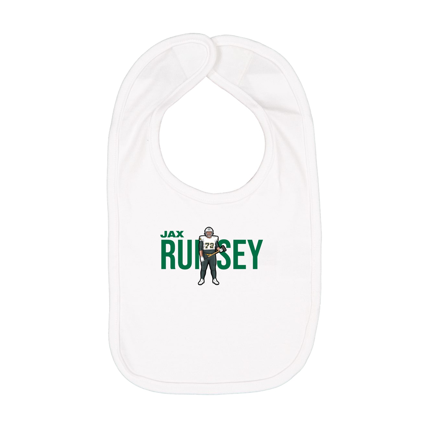 Infant Bib — Player Name in White