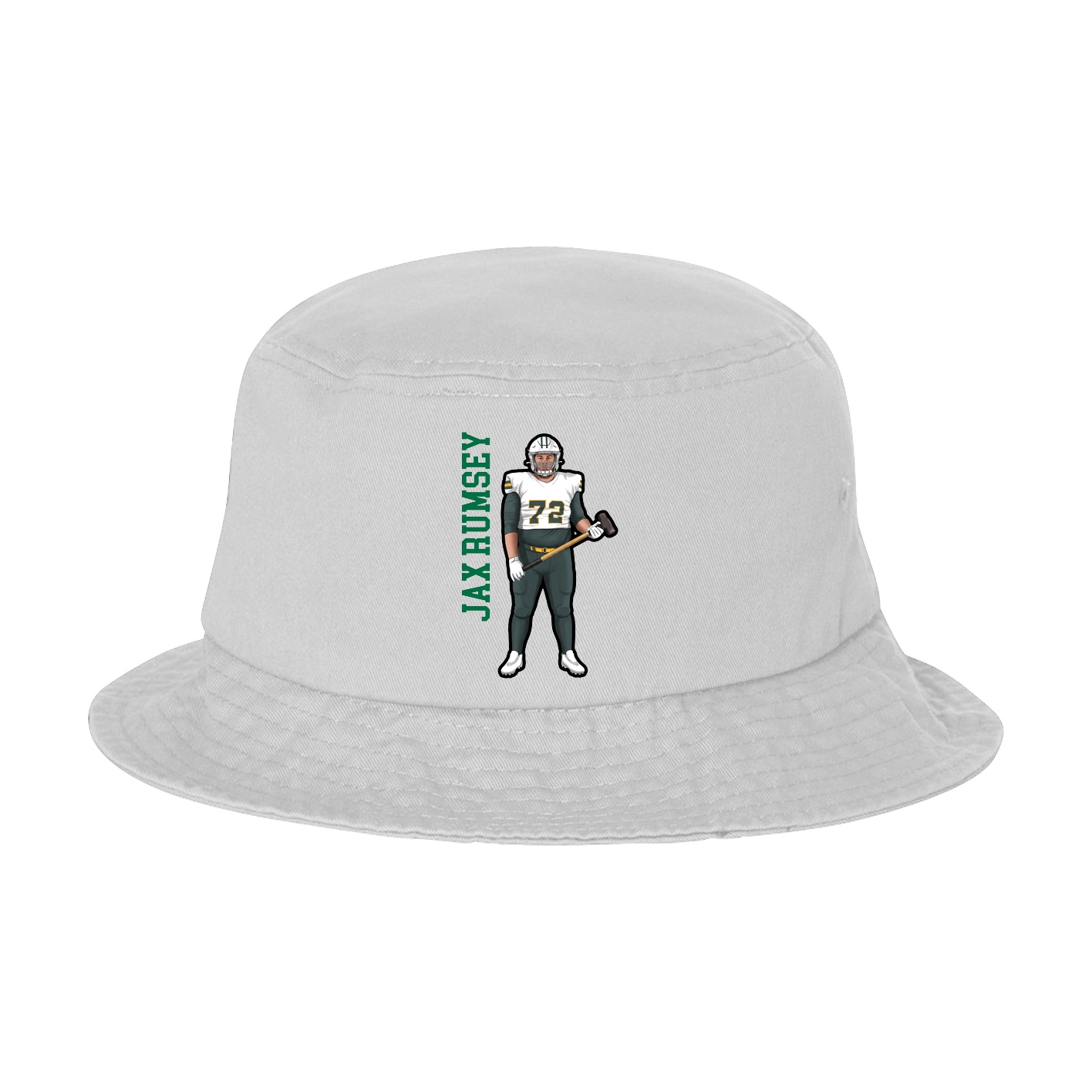 Bucket Cap — Name Vertical in White