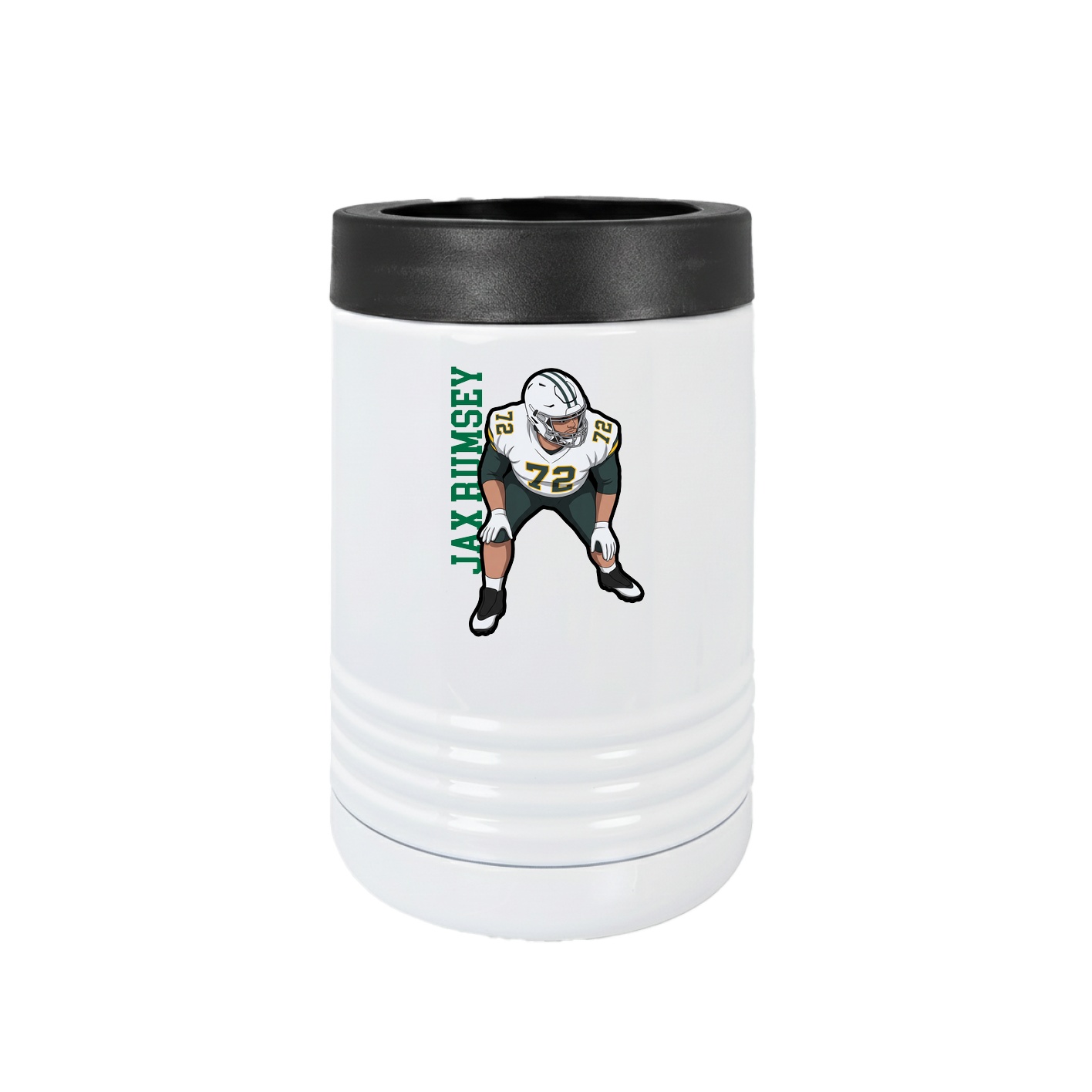 Beverage Holder — Name Vertical in White