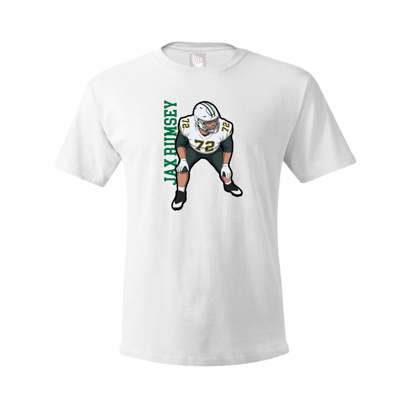 Youth Tee — Name Vertical in White