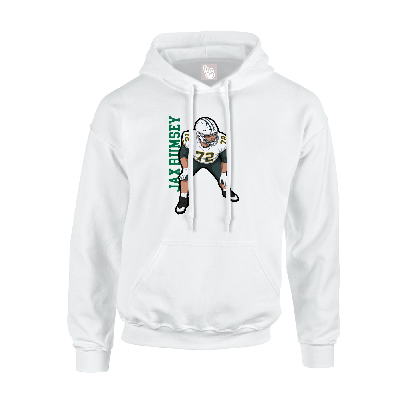 Hoodie — Name Vertical in White